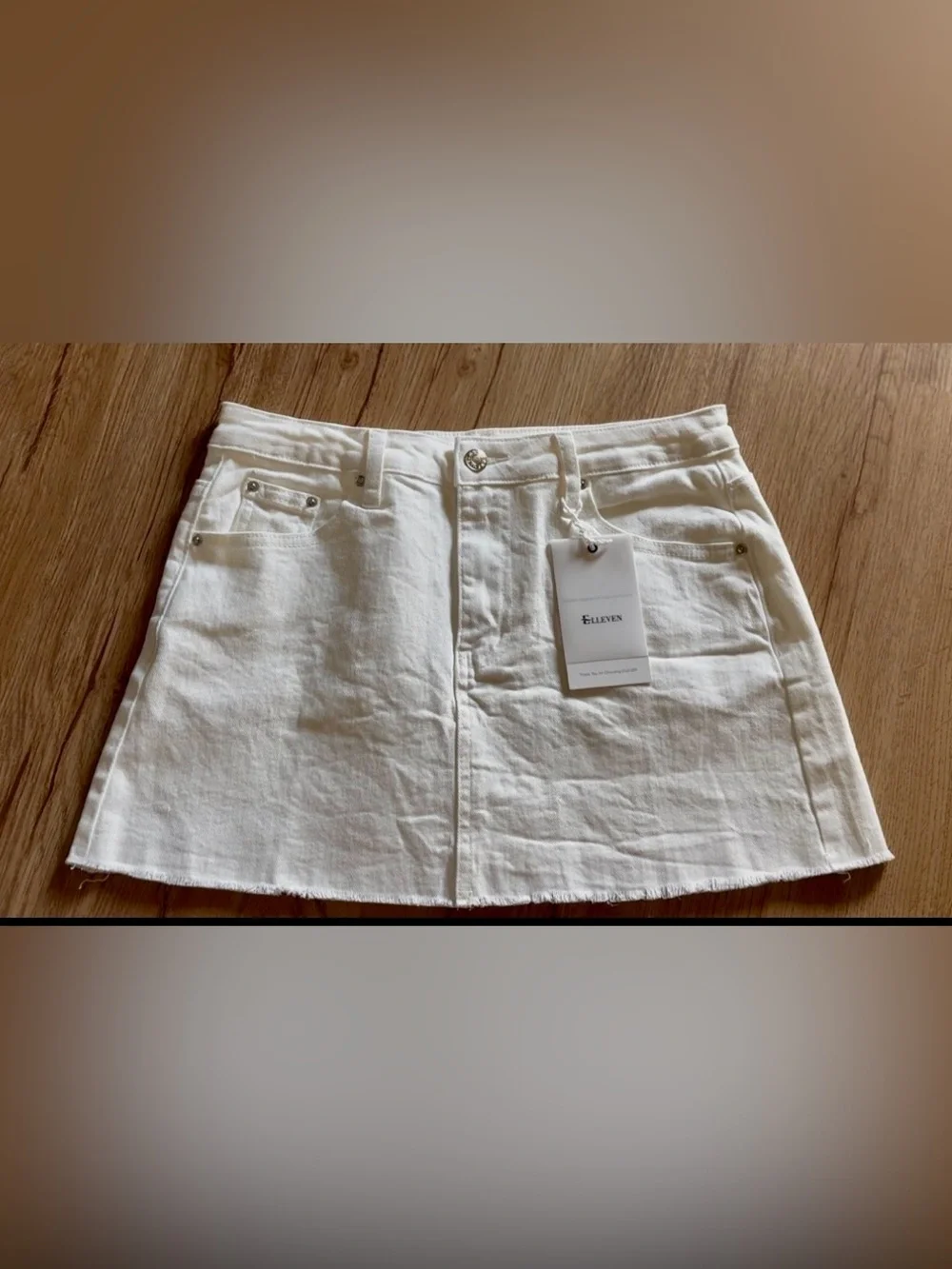 Kids Denim Miniskirt and Shorts Set - White, Cream & Blue Size M 12-14 YO